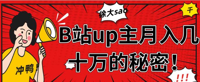 从徐大sao的成功中分析，B站up主月入几十万+【视频教程】插图