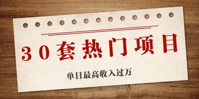 30套热门项目：单日最高收入过万 (网赚项目、朋友圈、涨粉套路、抖音、快手)等插图