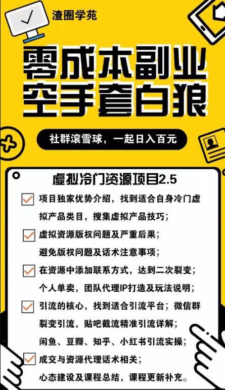 虚拟冷门资源项目（冷门及代理玩法） 精准引流实操日赚1000+(完结)插图1