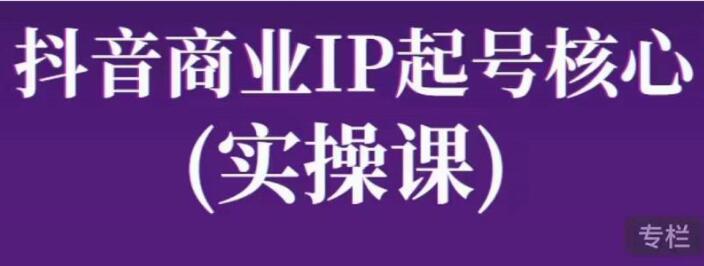 《抖音商业IP起号核心实操课》带你玩转算法，流量，内容，架构，变现