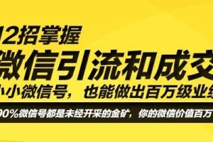 12招微信引流成交技术，让你做出百万级业绩，培训课程视频