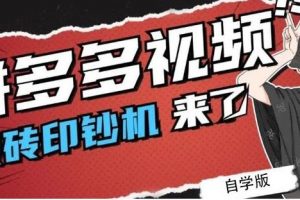 《拼多多视频搬砖印钞机玩法》2021年最后一个短视频红利项目