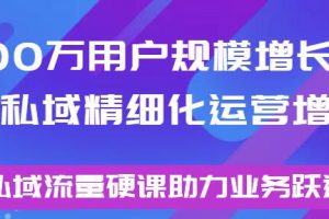 引流教程视频,《8000万用户规模增长方法论》私域精细化运营增长，私域流量硬课助力业务跃迁