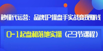 秒懂代运营《品牌IP操盘手实战赚钱》0-1起盘和落地实操