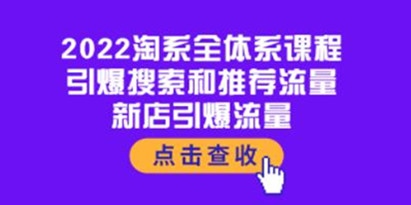 《淘系全体系课程》引爆搜索和推荐流量，新店引爆流量