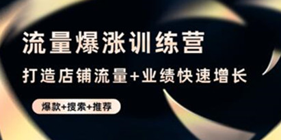 《流量爆涨训练营》打造店铺流量+业绩快速增长 (爆款+搜索+推荐)