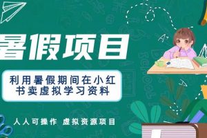 揭秘暑假利用小红书卖虚拟学习资料，人人可操作的虚拟资源项目