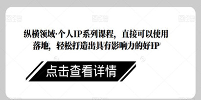 纵横领域·个人IP系列课程，直接可以使用落地，轻松打造出具有影响力的好IP