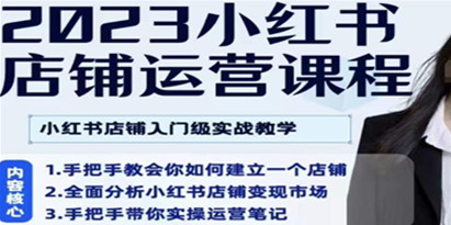 陶金金·2023小红书店铺运营课，小红书店铺入门实战教学