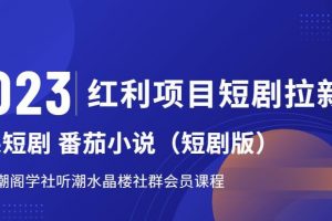 2023红利项目短剧拉新，听潮阁学社月入过万红果短剧番茄小说CPA拉新项目教程