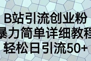 B站引流创业粉，暴力简单详细教程，轻松日引流50+