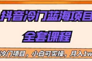 外面收费1288的抖音冷门蓝海项目，新手也可批量操作，月入1W+