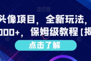 Ai漫改头像项目，全新玩法，单日收益1000+，保姆级教程