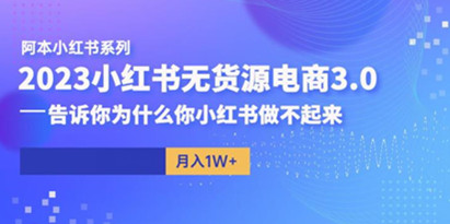 阿本小红书无货源电商3.0，告诉你为什么你小红书做不起来