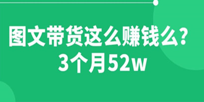 揭秘图文带货这么赚钱么? 3个月52W 图文带货运营加强课