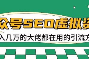 公众号SEO虚拟资料，操作简单，日入500+，可批量操作