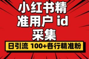 小白都会用的小红书精准用户id采集器日引流精准粉可达到100+（软件+教程）