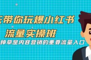 《5天带你玩爆小红书流量实操班》小红书种草是内容营销的重要流量入口