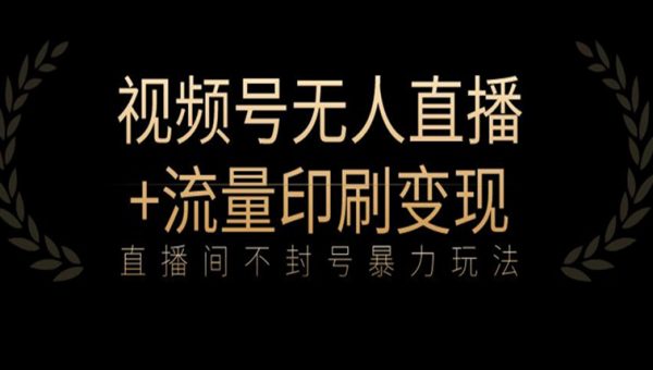 全网首发视频号不封号无人直播暴利玩法+流量印刷机变现，日入1000+