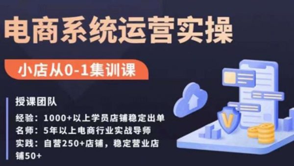 抖店精细化运营全案课，抖音​小店从0-1集训营，电商系统运营实操课