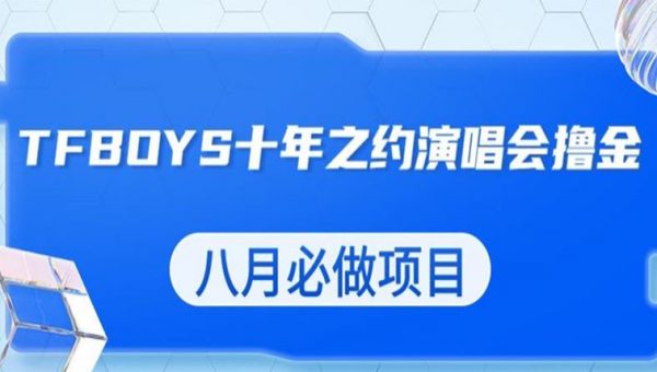 最新蓝海项目，靠最近非常火的TFBOYS十年之约演唱会流量掘金，八月必做的项目