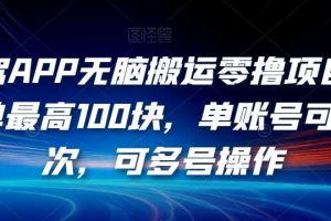 有驾APP无脑搬运零撸项目，一单最高100块，单账号可撸3次，可多号操作