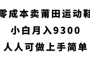 零成本卖莆田运动鞋，小白月入9300，人人可做上手简单