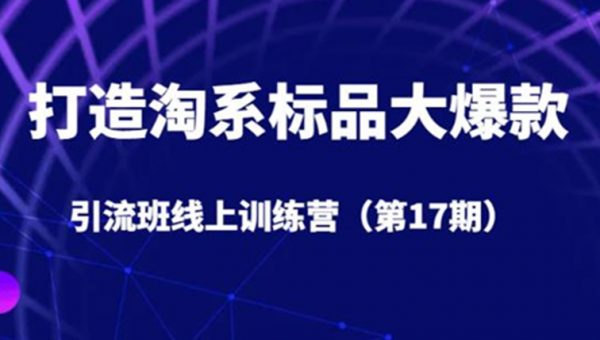 打造淘系标品大爆款引流班线上训练营（第17期）5天直播授课