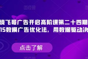 跨境飞哥广告开启高阶课第二十四期，​8*15数模广告优化法，用数据驱动决策