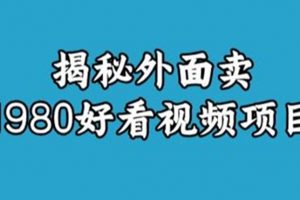 揭秘外面卖1980好看视频项目，投入时间少，操作难度低