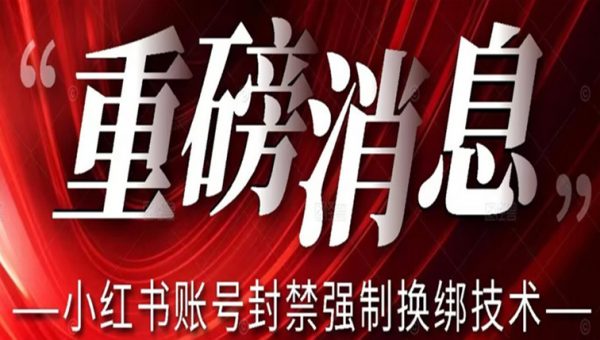 【最新】小红书账号封禁强制换绑技术可日赚300