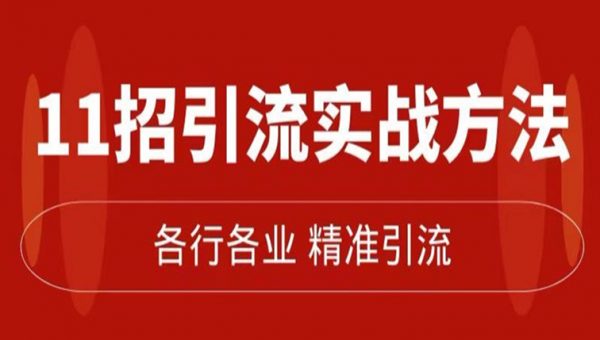 精准引流术：11招引流实战方法，让你私域流量加到爆