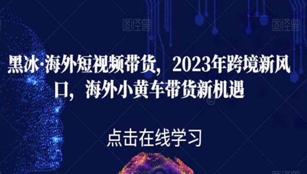 黑冰·海外短视频带货，2023年跨境新风口，海外小黄车带货新机遇