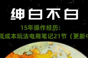 绅白不白·15年操作经历：贫穷低成本玩法电商笔记21节（10月31日更新）