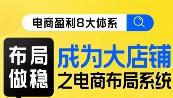 八大体系布局篇·布局做稳，成为大店的电商布局线上课