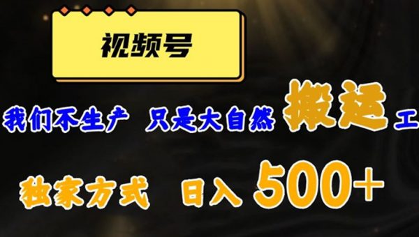 视频号轻松搬运日赚500+，一个1分钟1条原创视频