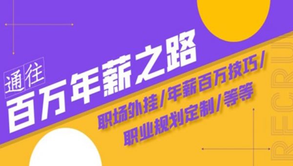 通往百万年薪之路·陪跑训练营：职场外挂/年薪百万技巧/职业规划定制/等等