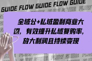 全域公+私域盈利商业大课，有效提升私域复购率，放大利润且持续变现