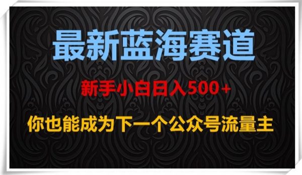 最新蓝海赛道，新手小白日入500+，你也能成为下一个公众号流量主