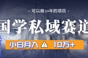 暴力国学私域赛道，小白月入10万+，引流+转化完整流程