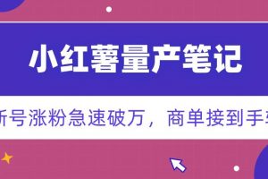 小红书量产笔记，一分种一条笔记，新号涨粉急速破万，新黑马赛道，商单接到手软