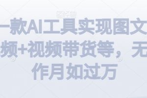 利用一款AI工具实现图文带货+中视频+视频带货等，无脑操作月如过万