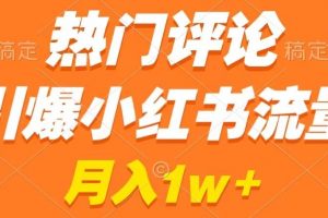 热门评论引爆小红书流量，作品制作简单，商单接到手软