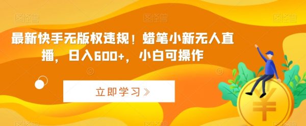 最新快手无版权违规！蜡笔小新无人直播，日入600+，小白可操作