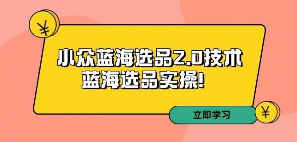 拼多多培训第33期：小众蓝海选品2.0技术-蓝海选品实操