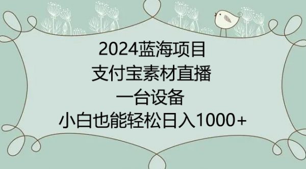 支付宝素材直播实操教程，无需出境，小白也能日入1000+