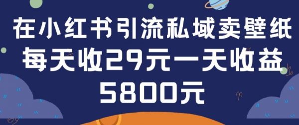 小红书引流私域卖壁纸教程，每张29元，单日最高卖出200张