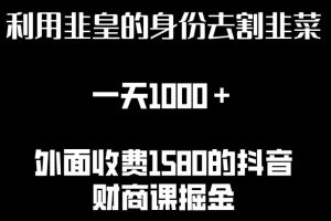 利用非皇的身份去割韭菜，一天1000+(附详细资源)