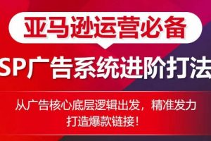 亚马逊运营必备： SP广告的系统进阶打法，从广告核心底层逻辑出发，精准发力打造爆款链接