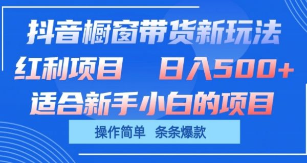 抖音橱窗带货新玩法，操作简单，单日收益500+